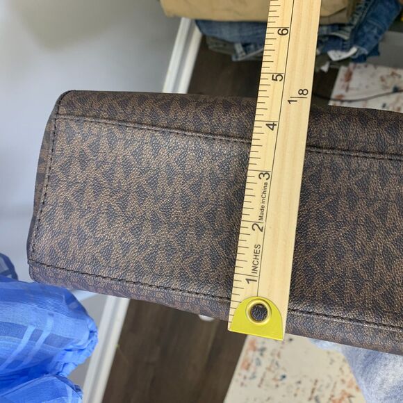 Michael Kors Jet Set Large Travel Chain‎ Shoulder Tote Signature Brown - Picture 14 of 16